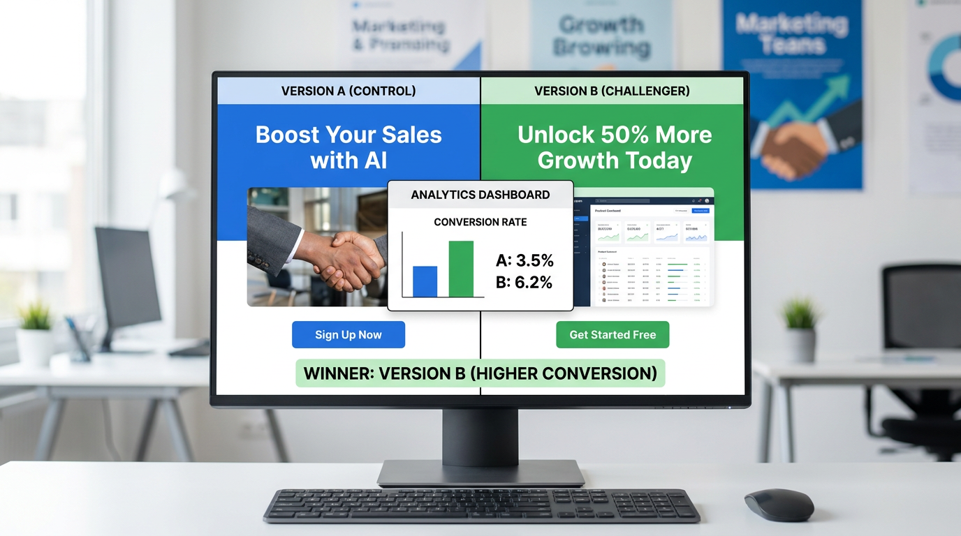A/B testing hai phiên bản sales page để tối ưu tỷ lệ chuyển đổi